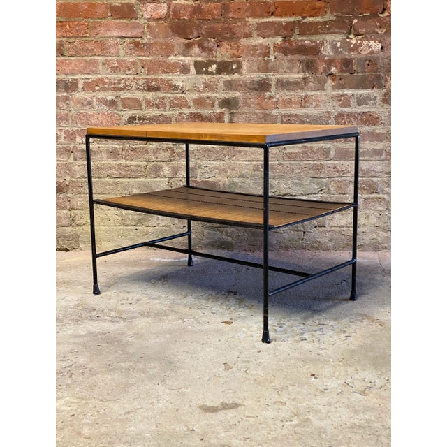 1950s Paul McCobb Planner Group Iron and Reed SideTable For Sale - Image 5 of 12
