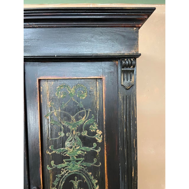Vintage Painted Pine Wardrobe with Boiserie Panels, 1990s For Sale - Image 4 of 11