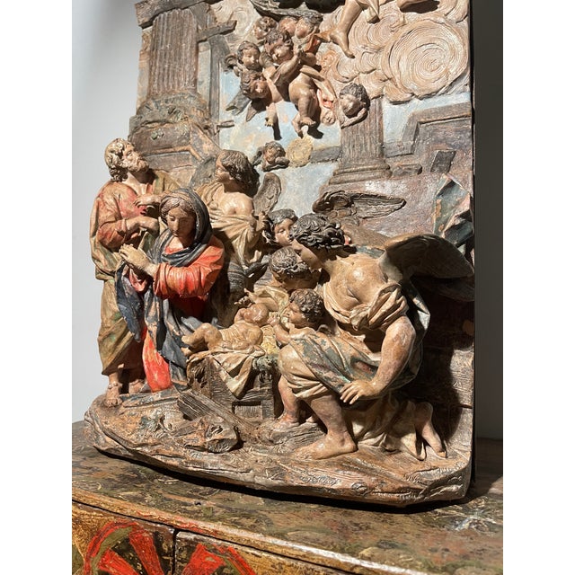 Nativity Scene, Celestial Court, 18th Century, Terracotta, Italian For Sale - Image 13 of 18