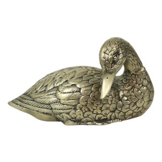 Silver-Plated Brass Duck Sculpture in the style of Mauro Manetti, 1970s For Sale