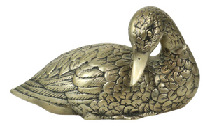 Silver-Plated Brass Duck Sculpture in the style of Mauro Manetti, 1970s