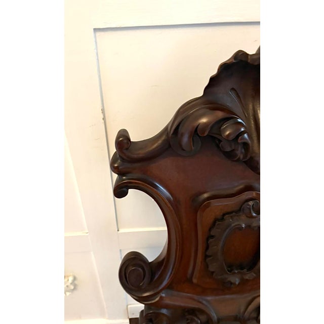 Antique Victorian Carved Mahogany Hall Chairs, 1850s, Set of 2 For Sale - Image 12 of 18