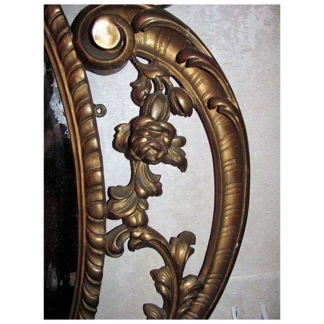 Antique Chinese Chippendale Gilt Wood Mirror Circa 1870 For Sale - Image 9 of 10