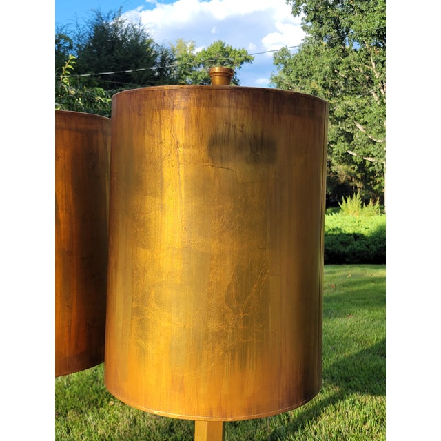 1960s Oversized Rembrandt Reflector Lamps With Metallic Copper Shades For Sale - Image 13 of 15