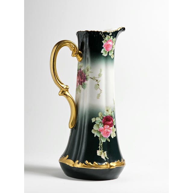 French Provincial 15" Limoges Porcelain Tankard Rare For Sale - Image 3 of 6