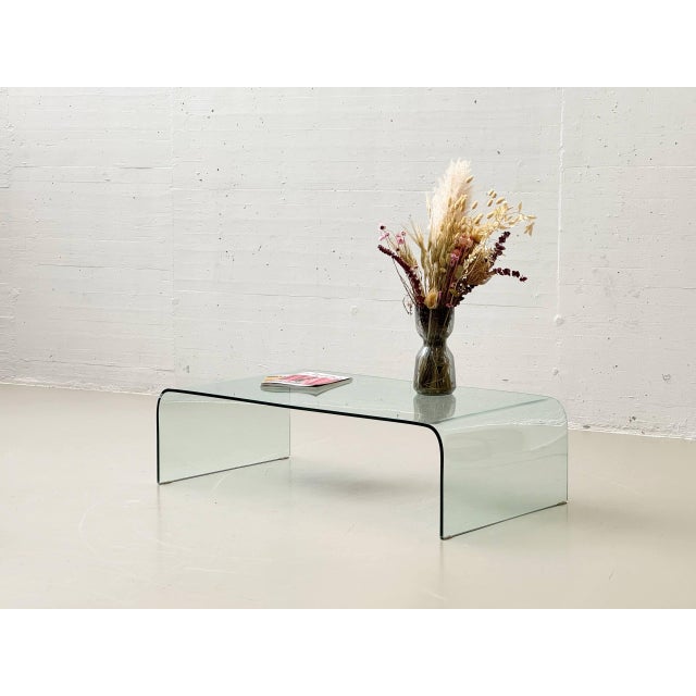 Mid-Century Modern Glass Table with Curved Glass Top, 1970s For Sale - Image 16 of 16