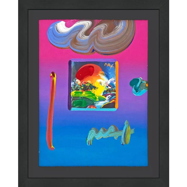 Peter Max Without Borders #9 (Unique Mixed Media on Paper), 2009 For Sale