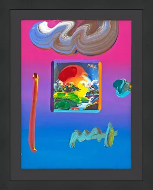 Peter Max Without Borders #9 (Unique Mixed Media on Paper), 2009