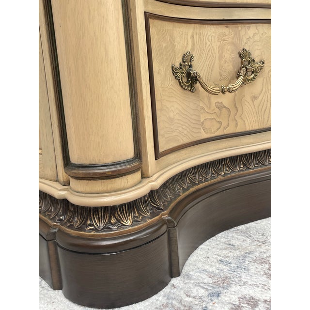 Wood Refinished French Provencial Ash Burl Dresser For Sale - Image 7 of 10
