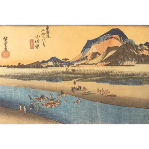 1960 After Hiroshige "The 53 Stations of Tokaido Road: Sakawa River", Ukiyo-E Print From France