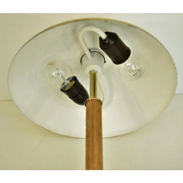 Wood Swedish Art Deco Brass and Oak Table Lamp by Falkenbergs Belysning Ab, 1940s For Sale - Image 7 of 11