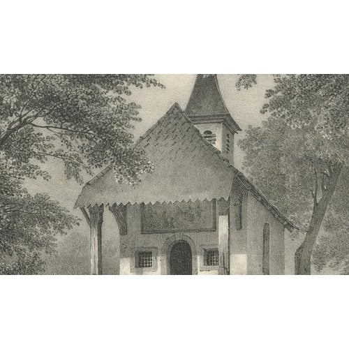 Gold After Jules Louis Frédéric Villeneuve, Chapelle de Küsnacht, William Tell Scene, 1825, Lithograph For Sale - Image 8 of 9