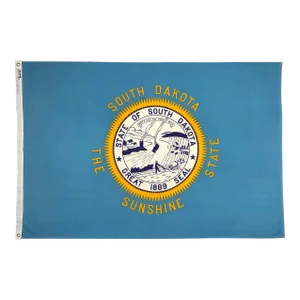 Large Vintage Cotton Flag of South Dakota, Sunshine State