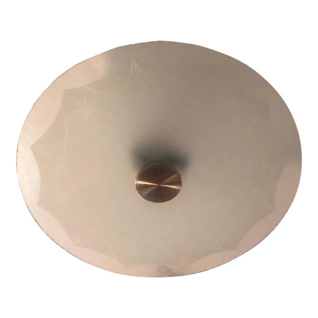 Swedish Art Deco Glass Flush Pendant For Sale