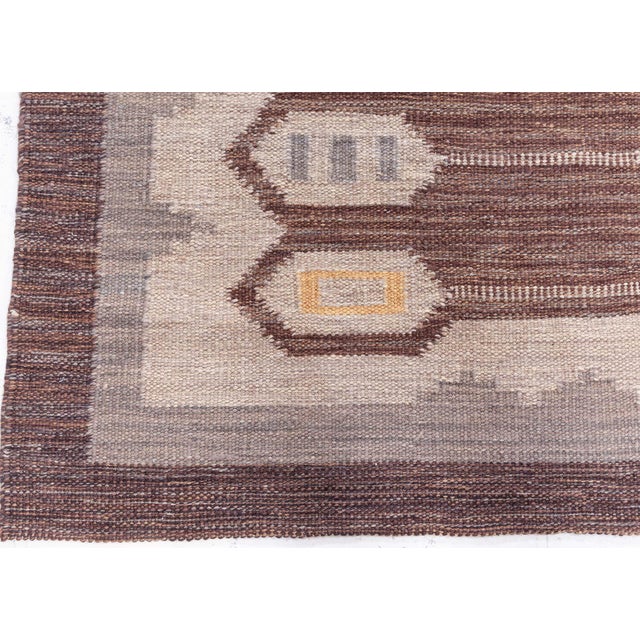Flatweave Modern Rug In Gray With Scandinavian Pattern "Tally" For Sale - Image 4 of 9