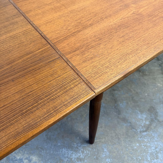 Mid 20th Century Danish Modern Teak Dining Table With Hidden Extension Leaves, Circa 1960s For Sale - Image 5 of 8