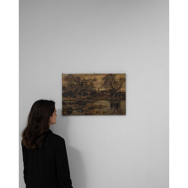 Traditional 20th Century Belgian Landscape Painting For Sale - Image 3 of 18