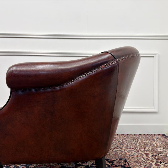 English Sheepskin Leather Chairs, Set of 3 For Sale - Image 12 of 15