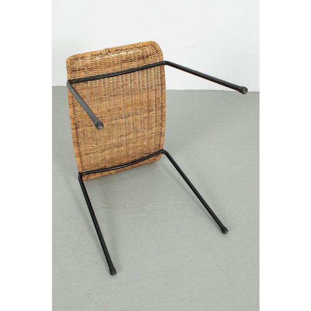Wire Frame Stool with Ratan by Gian Franco Legler For Sale - Image 5 of 10