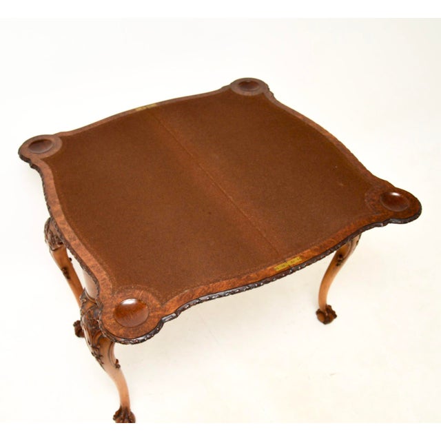 Early 20th Century Card Table in Burr Walnut, 1900s For Sale - Image 5 of 11