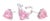 14k White Gold 12mm Trillion-Cut Pink Cz Ring & Stud Earring Set, 3 Pieces For Sale