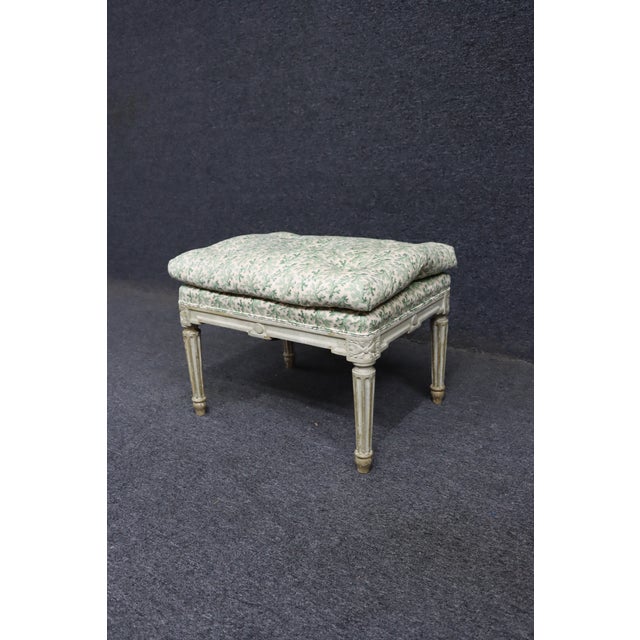 Late 20th Century Louis XVI Style Painted Footstool For Sale - Image 5 of 14