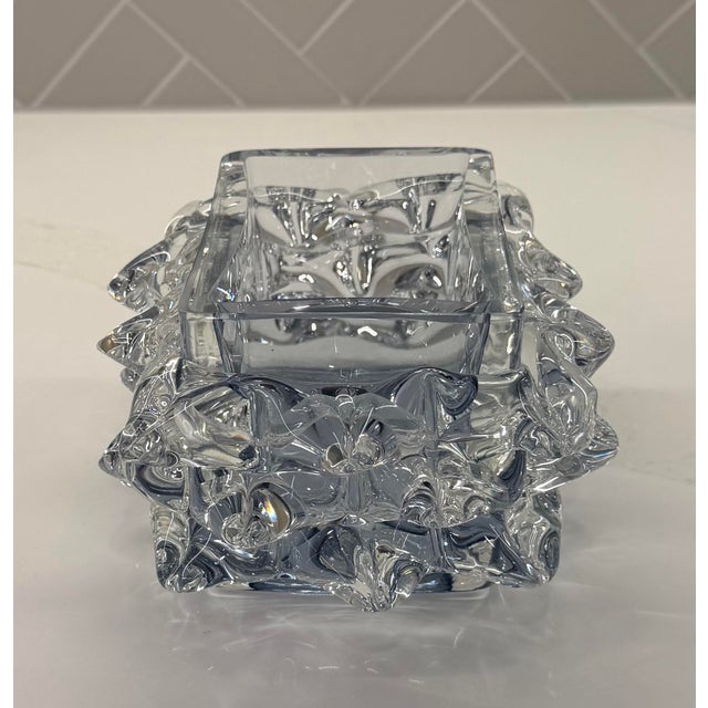 Light Gray Studio a by Global Views Porcupine Polish Art Glass Small Vase Light Grey For Sale - Image 8 of 12