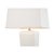 Handsome angular ceramic lamp in gentle white on a clear acrylic base. The epitome of tailored elegance. Designed by Jamie...