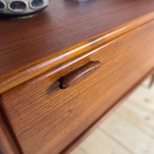 Vintage Scandinavian Low Cabinet with Drop-Leaf Door in Teak, 1960s For Sale - Image 10 of 11