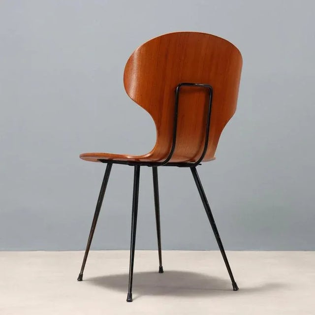 Wood Vintage Italian Chair in Curved Plywood, 1960s For Sale - Image 7 of 9