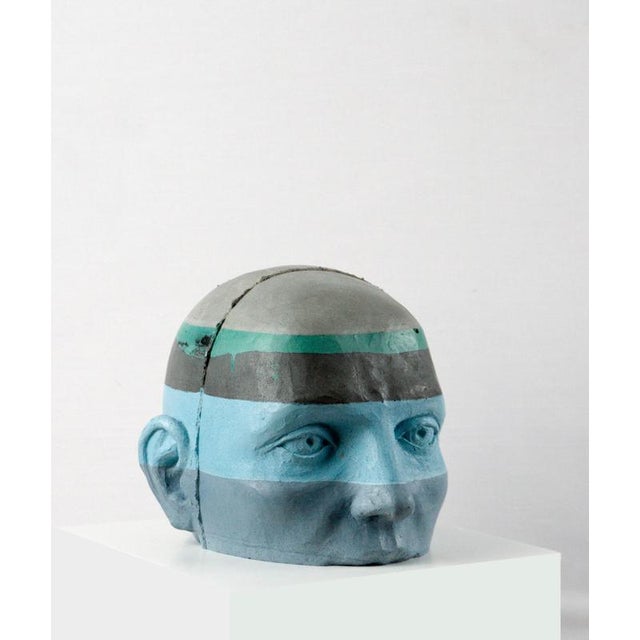 Contemporary Architectural Head Sculpture with Chromatic Strata Project 20, 2025, Painted Cement For Sale - Image 3 of 12