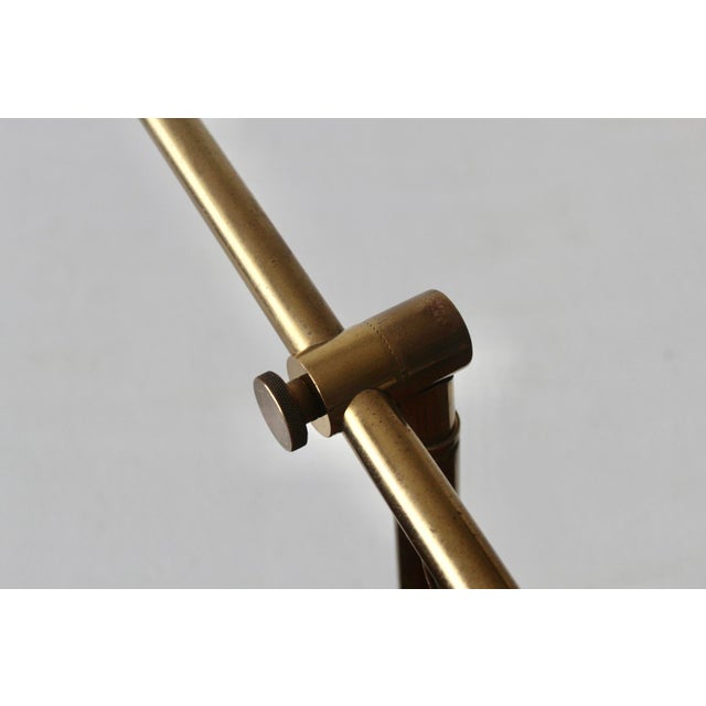 1980s Carsella Lighting Style Mid-Century Counterbalanced Brass Reading Lamp For Sale - Image 12 of 18