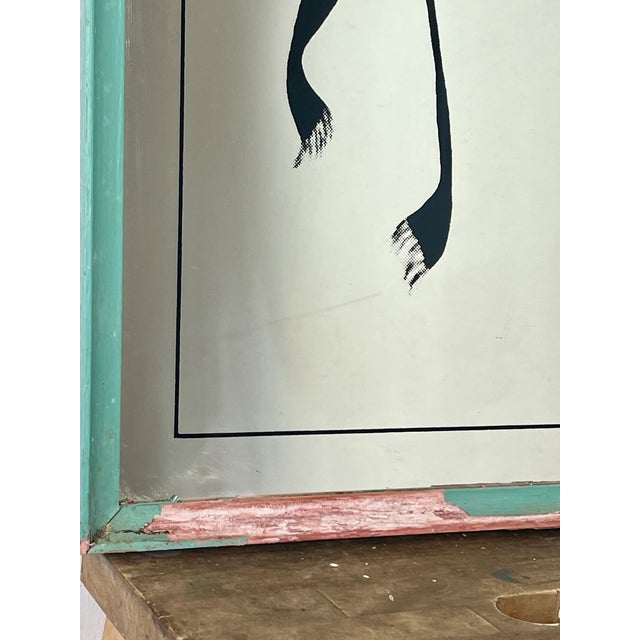 Vintage Art Deco Lady Mirror Lithograph For Sale - Image 12 of 13