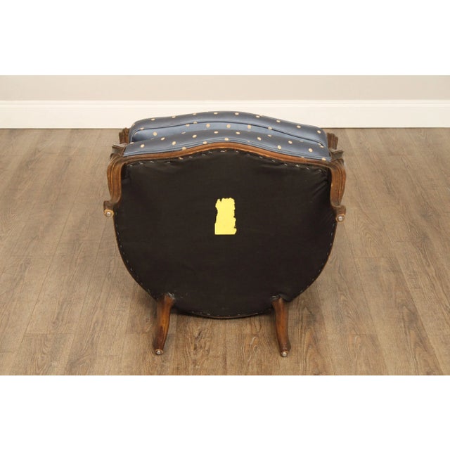 French Louis XV Style Vintage Carved Walnut Bergere Armchair For Sale - Image 12 of 12