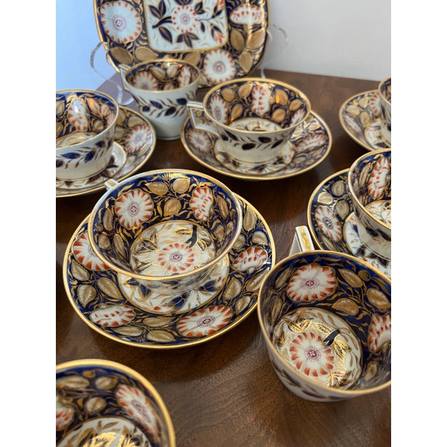 19th Century English Porcelain Dessert Service Cobalt- 27 Pieces For Sale - Image 9 of 11