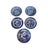 Vintage Blue and White porcelain set featuring classic Willow Pattern and Phoenix motif designs. This five-piece...