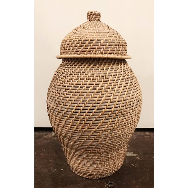 Ballard Designs Rattan Piper Urn Basket Chairish