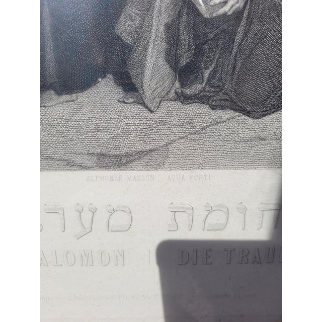 Alexandre Bida, The Jews in Front of the Solomon Wall, Engraving, 19th Century, Framed For Sale - Image 12 of 18