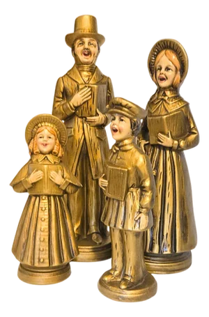 Mid-Century Japanese Golden Carolers- Set of Four