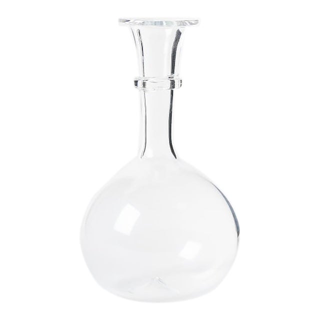 Handblown Round Bottom Glass Decanter by Pienza in Clear Glass For Sale
