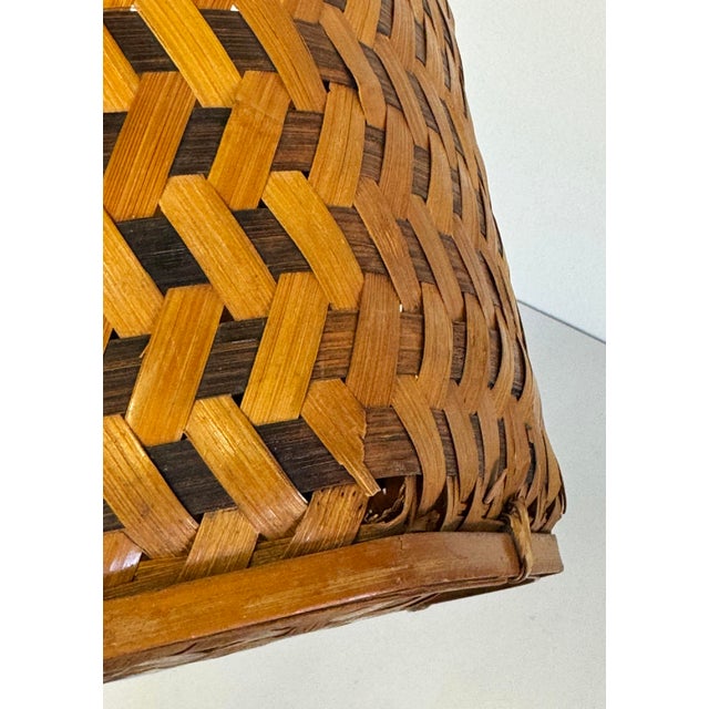 Brown Vintage Hand Woven Wicker Basket For Sale - Image 8 of 8