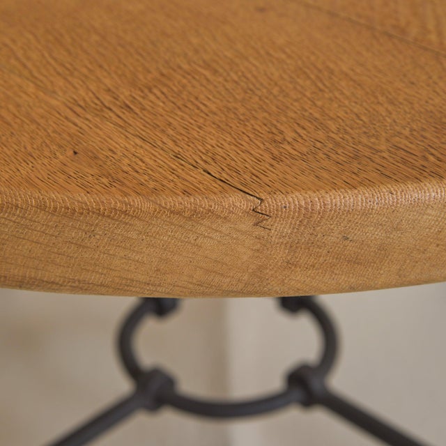 Belgian Oak + Wrought Iron Coffee Table, 1950s For Sale - Image 10 of 11
