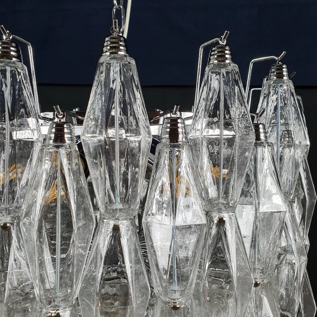 Vintage Polyhedron Murano Glass Chandelier in the style of Venini, Venice, Italy, 1960s For Sale - Image 11 of 18