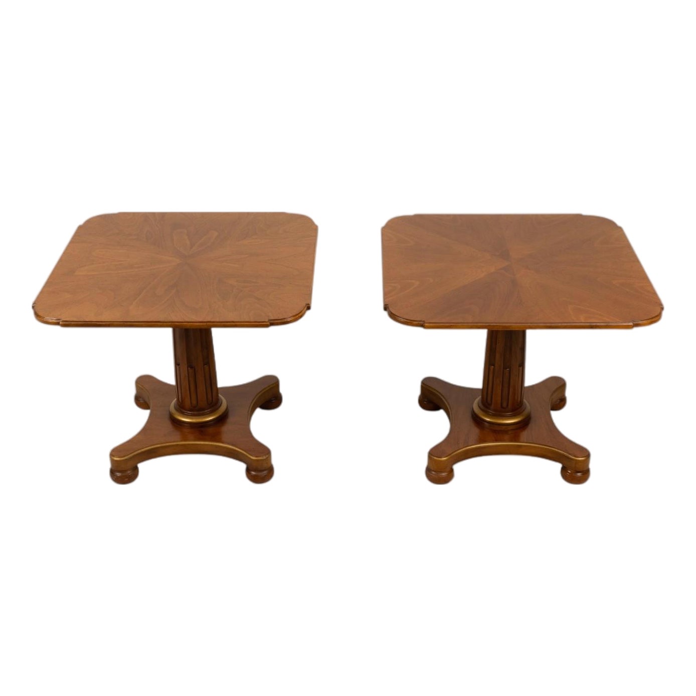 Pair of Vintage Henredon Neoclassical Column Pedestal Side Tables ...