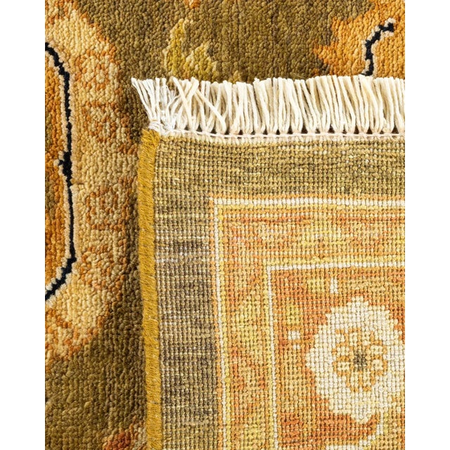 2000 - 2009 Eclectic, One-of-a-Kind Hand-Knotted Area Rug in Green, 9' 1" x 12' 2" For Sale - Image 5 of 8