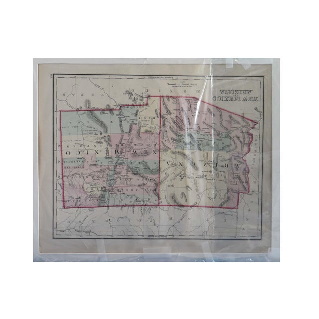 This captivating antique map, titled "New Mexico, Mexico," is a rare two-sided piece from the renowned 19th-century...