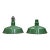 Benjamin 16" Enameled Porcelain Green Industrial Pendant Lights c.1950-Set of Two For Sale