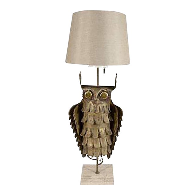 Abstract Brutalist Owl Table Lamp by Curtis Jere For Sale