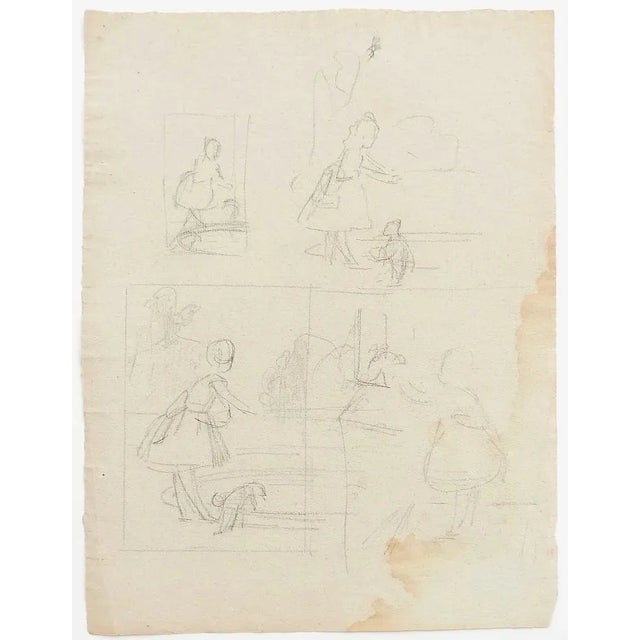 Sketch, Pencil, Early 20th Century For Sale - Image 3 of 4