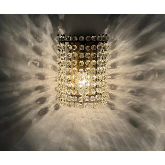 Brass Wall Lamp with Crystal Beads from Bakalowits & Söhne, Austria, 1960s For Sale - Image 15 of 16